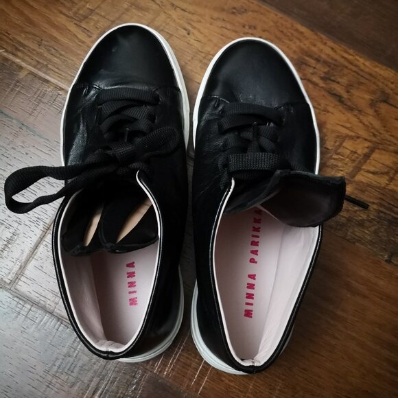 Minna Parikka Black Leather Bunny Ears High Top Sneakers, EUR 36 US 6 - Picture 4 of 9